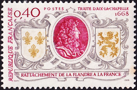 Франция 1968 год . Ахенский мирный договор 1668 года. Присоединение Фландрии к Франции .(3)  